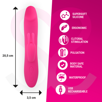 Vibrador MORESSA Molly Premium de silicone com design ergonómico para estimulação dupla.