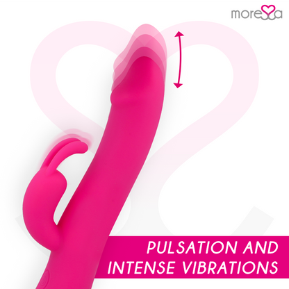 Vibrador MORESSA Molly Premium de silicone com design ergonómico para estimulação dupla.