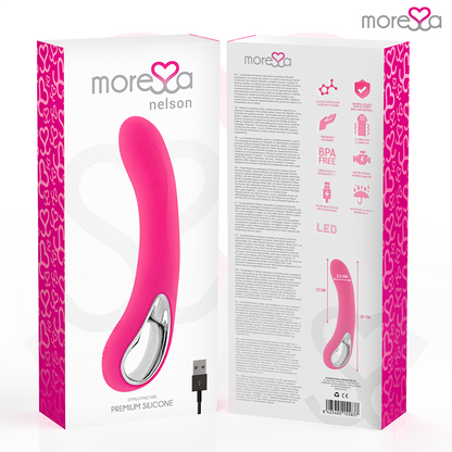 Vibrador Nelson MoreSSA de silicone premium recarregável para estimulação do ponto G.