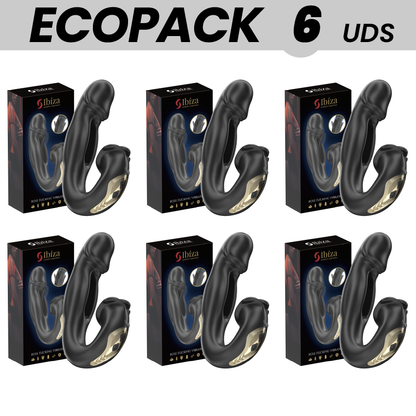 Vibrador Ibiza Rose Oscilante com Estimulador Clitoriano, pack de 6 unidades