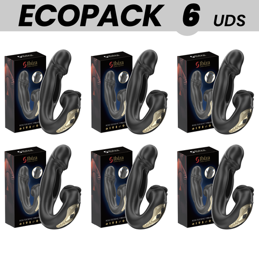 Vibrador Ibiza Rose Oscilante com Estimulador Clitoriano, pack de 6 unidades