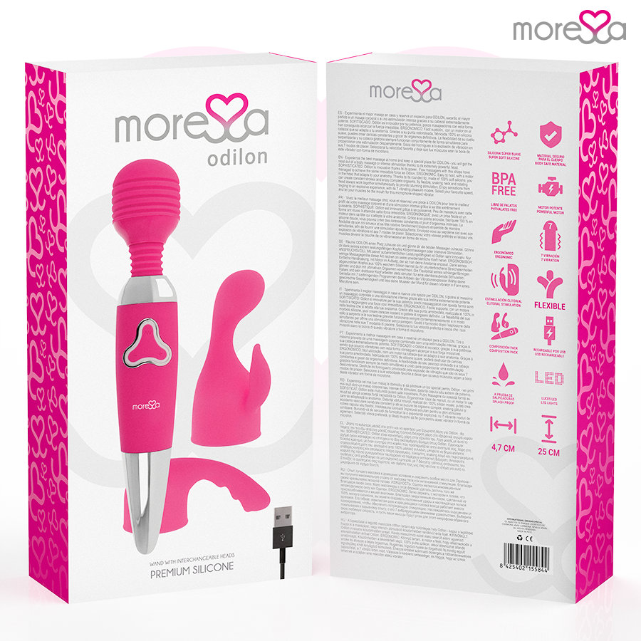 Vibrador MORESSA Odilon Premium de Silicone Recarregável com cabeça potente para massagem e estimulação.