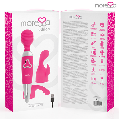Vibrador MORESSA Odilon Premium de Silicone Recarregável com cabeça potente para massagem e estimulação.