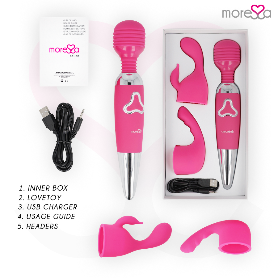 Vibrador MORESSA Odilon Premium de Silicone Recarregável com cabeça potente para massagem e estimulação.