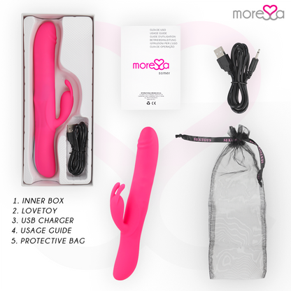 Vibrador MORESSA Somer Premium com rotação múltipla e estimulação G-spot, ideal para prazer intenso.