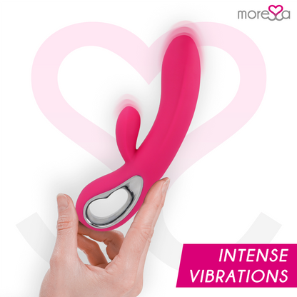 Vibrador MORESSA Troy Premium de silicone recarregável para estimulação dupla.