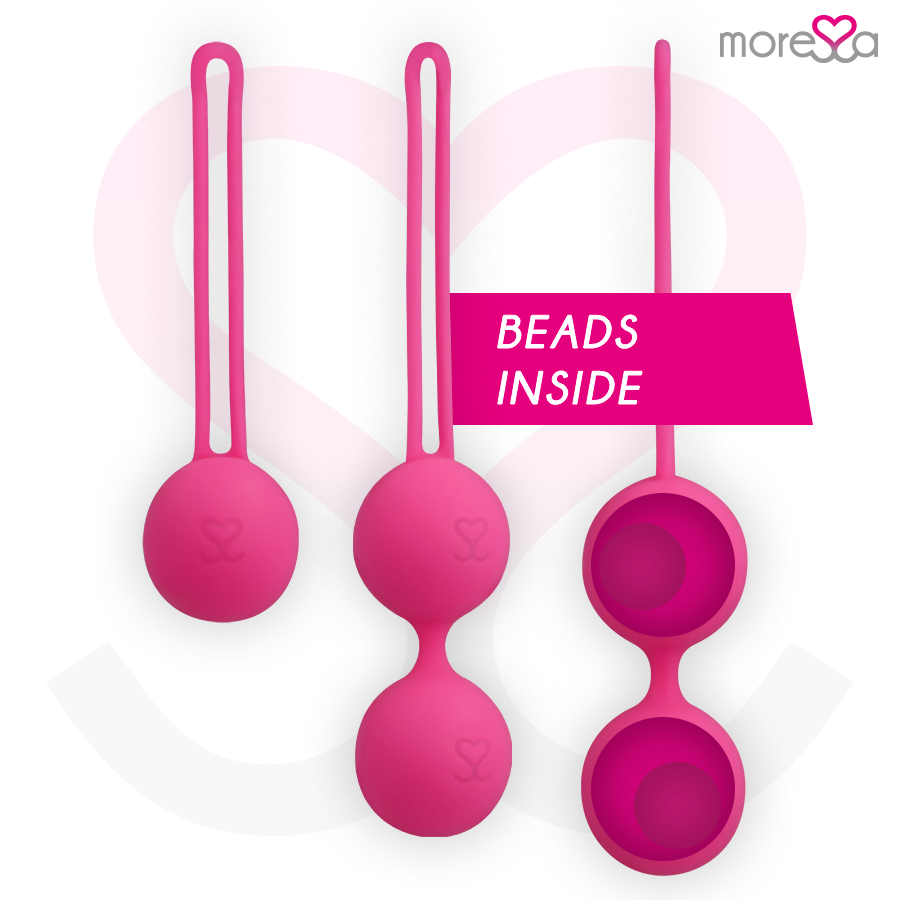 Conjunto de Bolas Vaginais Moressa Osian Premium de Silicone Rosa para Treino do Assoalho Pélvico.