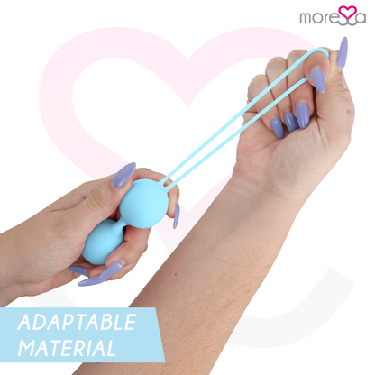 Moressa Conjunto Bolas Vaginais Osian Silicone Premium Turquesa para fortalecimento do assoalho pélvico.