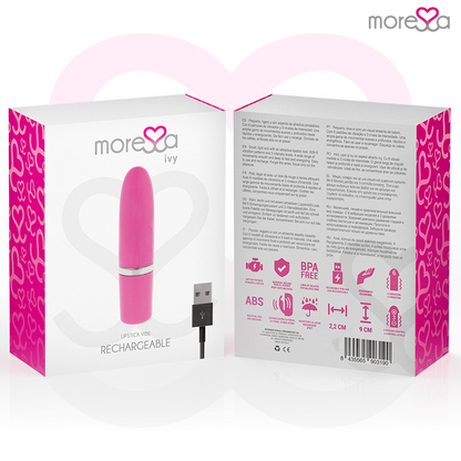 Vibrador de viagem MORESSA Ivy Rosa, compacto e discreto.