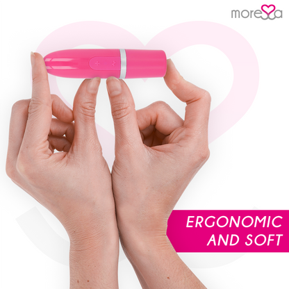 Vibrador de viagem MORESSA Ivy Rosa, compacto e discreto.