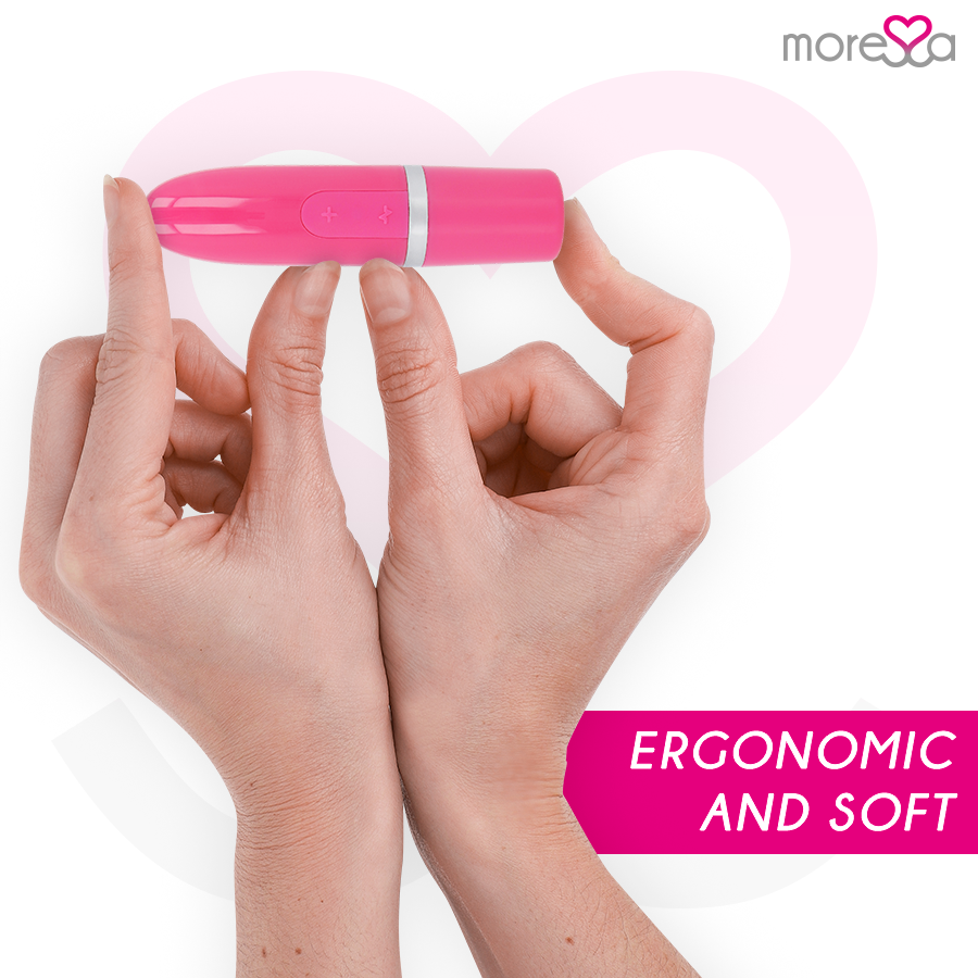 Vibrador de viagem MORESSA Ivy Rosa, compacto e discreto.