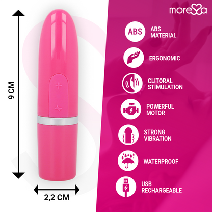Vibrador de viagem MORESSA Ivy Rosa, compacto e discreto.