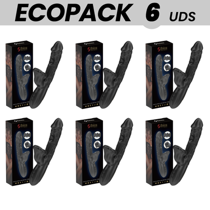 Pack de 6 Vibradores e Estimuladores Clitorianos IBIZA com efeito de mordida e rotação.
