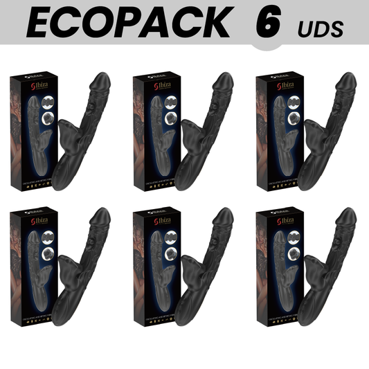 Pack de 6 Vibradores e Estimuladores Clitorianos IBIZA com efeito de mordida e rotação.