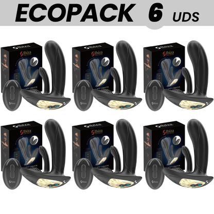 Close-up do Ecopack de Vibradores Vestíveis IBIZA com Controle Remoto, mostrando seu design ergonômico e dupla estimulação.
