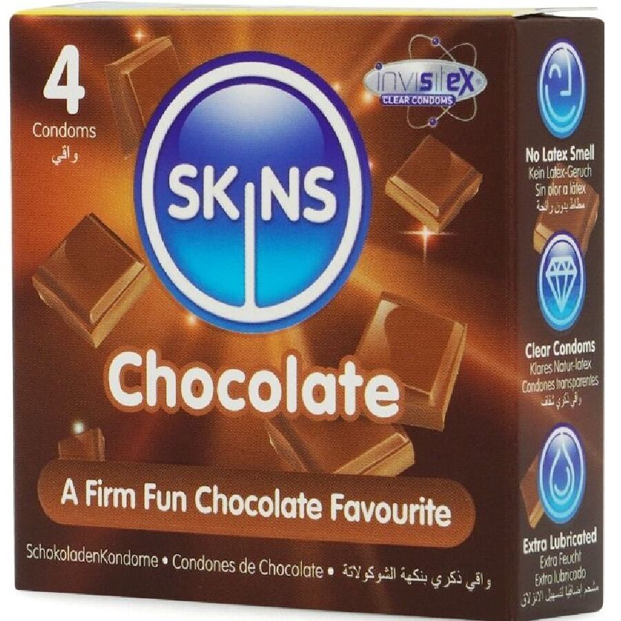Preservativos Sabor Chocolate Premium - Pacote com 4
