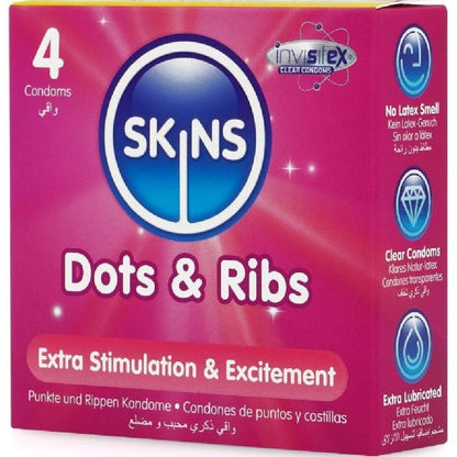 Preservativos Dots & Ribs Premium Pacote 4