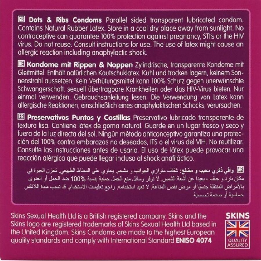 Preservativos Dots & Ribs Premium Pacote 4
