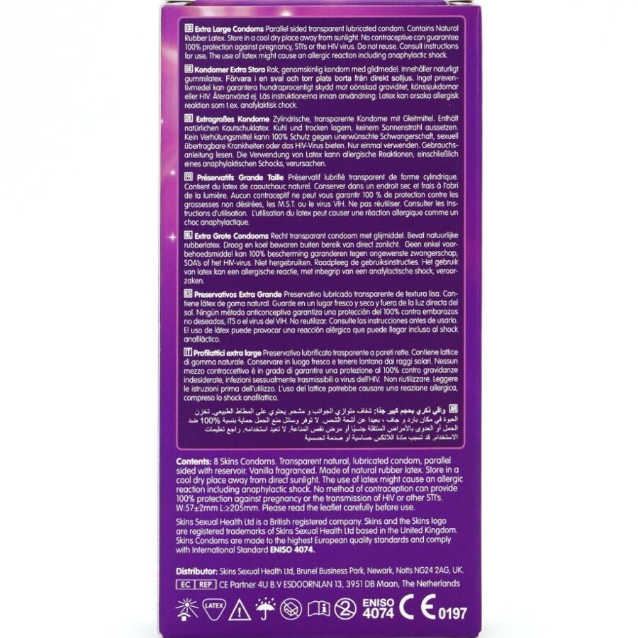 Preservativos Extra Grande Premium Pacote com 8
