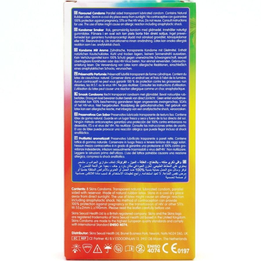 Preservativos Multi Sabores Pacote 8