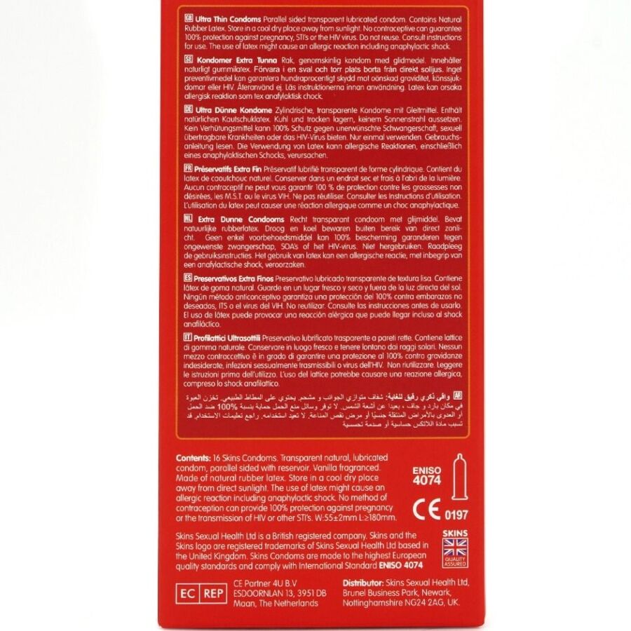 Preservativos Ultra Finos Premium Pacote com 16