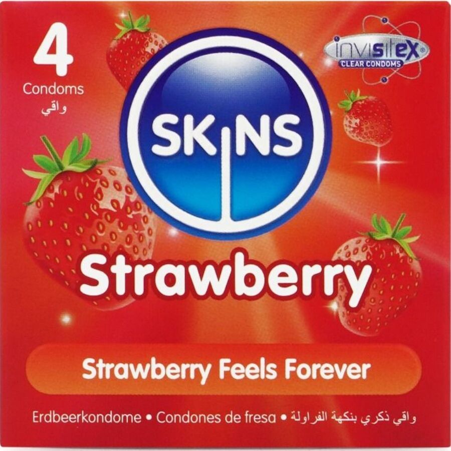 Preservativos Premium de Morango - Pacote com 4