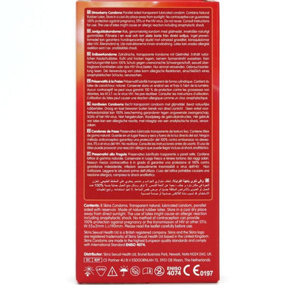 PRESERVATIVOS PREMIUM DE MORANGO - PACOTE COM 8