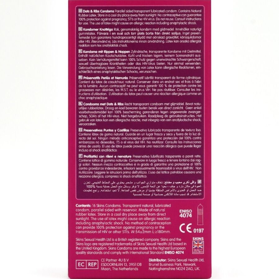 Preservativos Dots & Ribs Premium Pacote com 16
