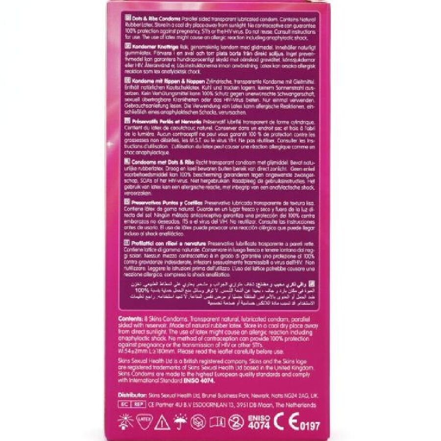 Preservativos Dots & Ribs Premium Pacote 8