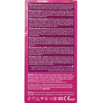 Preservativos Dots & Ribs Premium Pacote 8