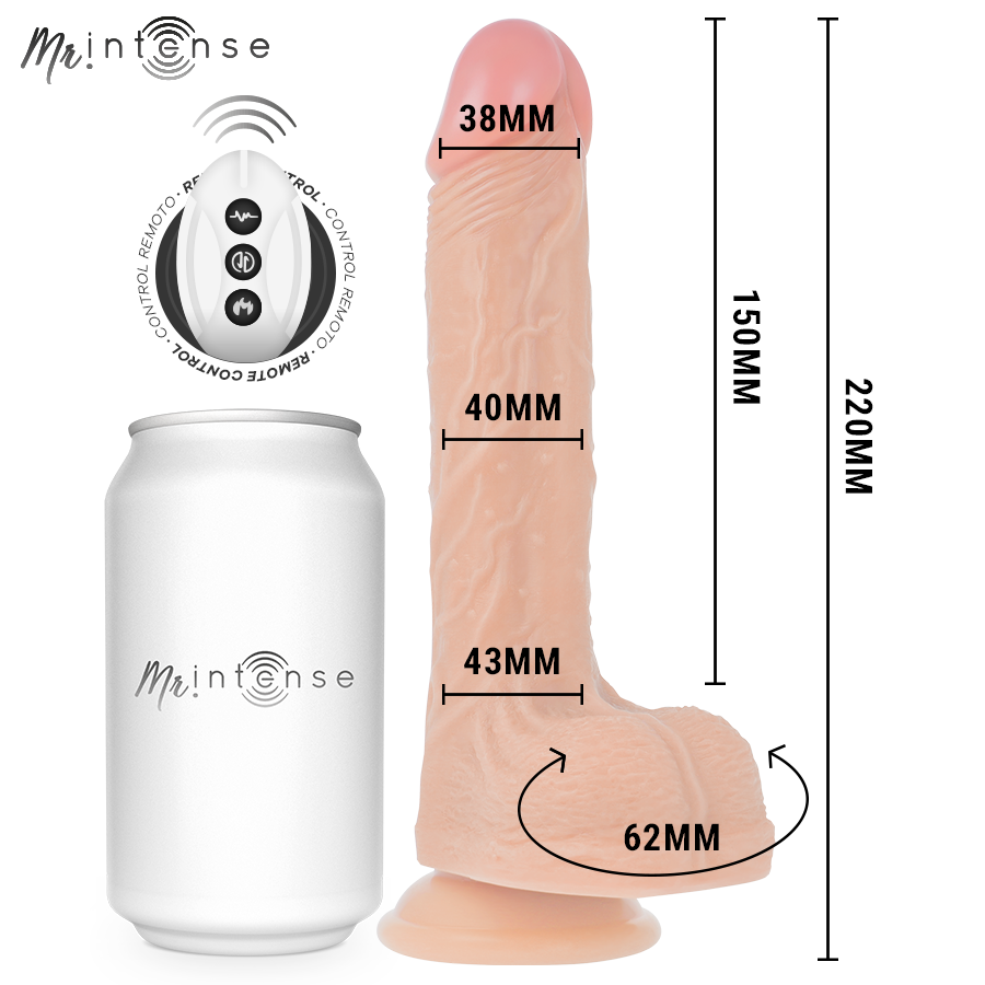 MR INTENSE Vibrador Realista Brosnan com Movimento de Penetração e Controle Remoto
