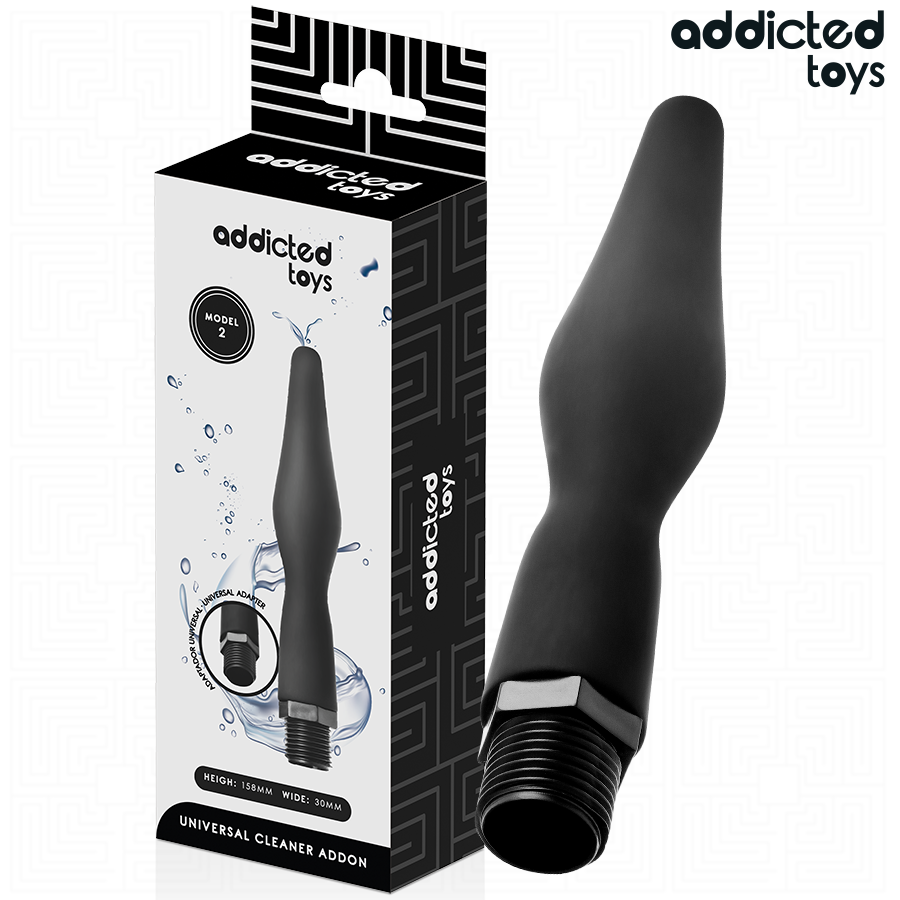 Limpador anal Addicted Toys Modelo 2 com adaptador universal para higiene íntima e conforto