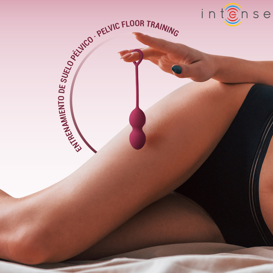INTENSE Kit Bolas de Kegel Charli Burgundy 3 Peças para fortalecimento do assoalho pélvico.