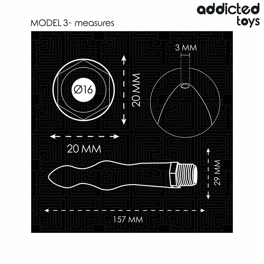 ADDICTED TOYS Limpador Anal com Adaptador Universal Modelo 3 para higiene íntima.