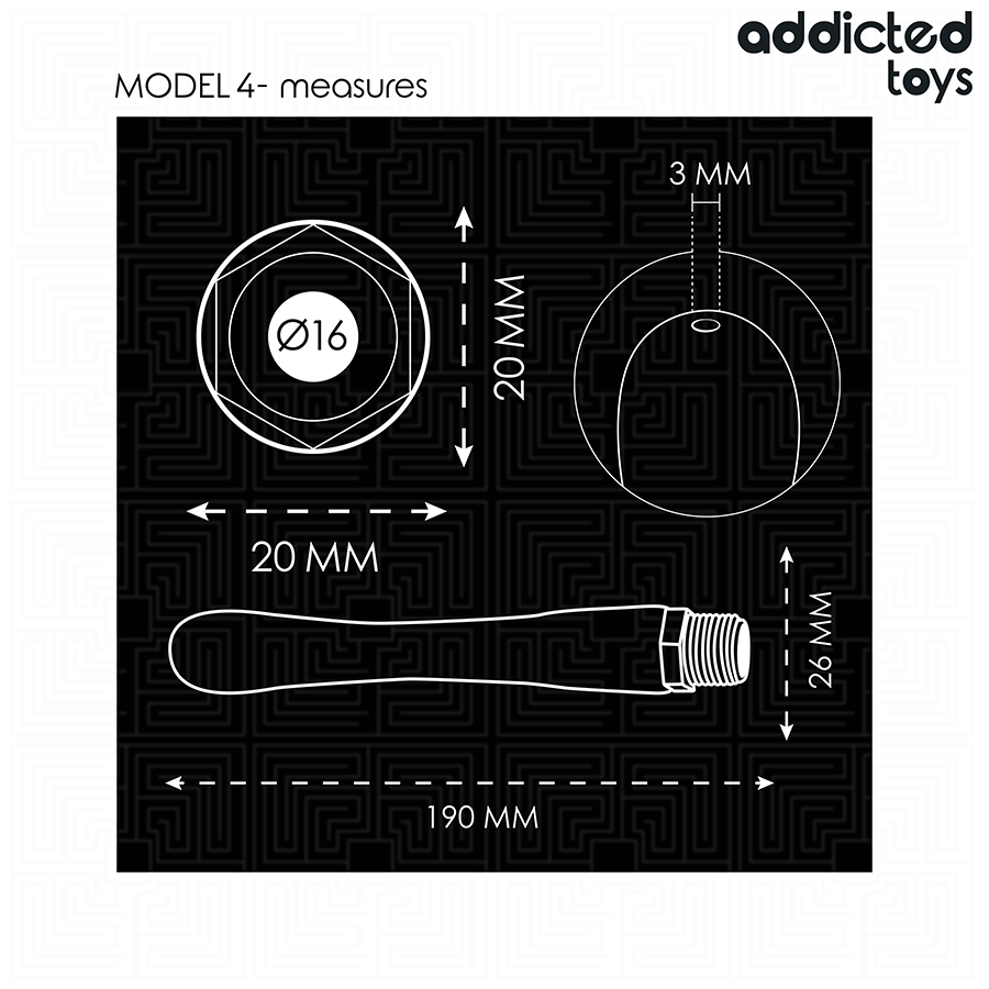 Detalhe do Limpador Anal Addicted Toys Modelo 4 com adaptador universal, mostrando seu design flexível e suave para higiene íntima.