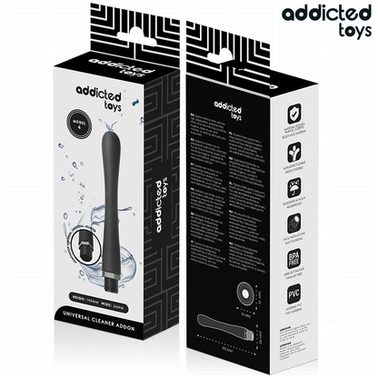 Detalhe do Limpador Anal Addicted Toys Modelo 4 com adaptador universal, mostrando seu design flexível e suave para higiene íntima.