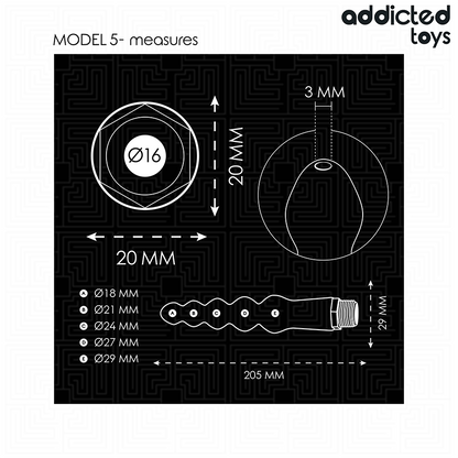 Limpador Anal Addicted Toys Modelo 5 com Adaptador Universal para Higiene Íntima