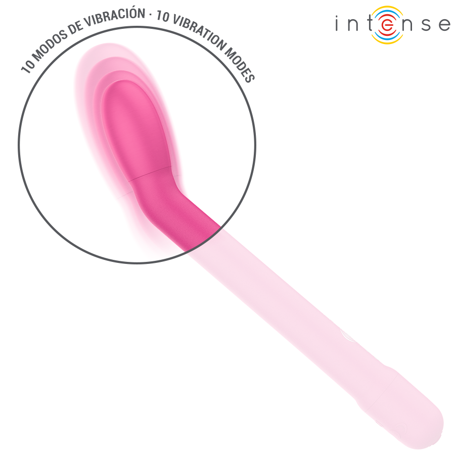 INTENSE Estimulador Ponto G Recarregável Karlie Rosa em detalhe, mostrando o design ergonómico e a cor suave.