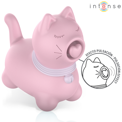 Close-up do INTENSE Estimulador Clitoriano Marie Pink, mostrando seu design e textura suave para estimulação tátil.
