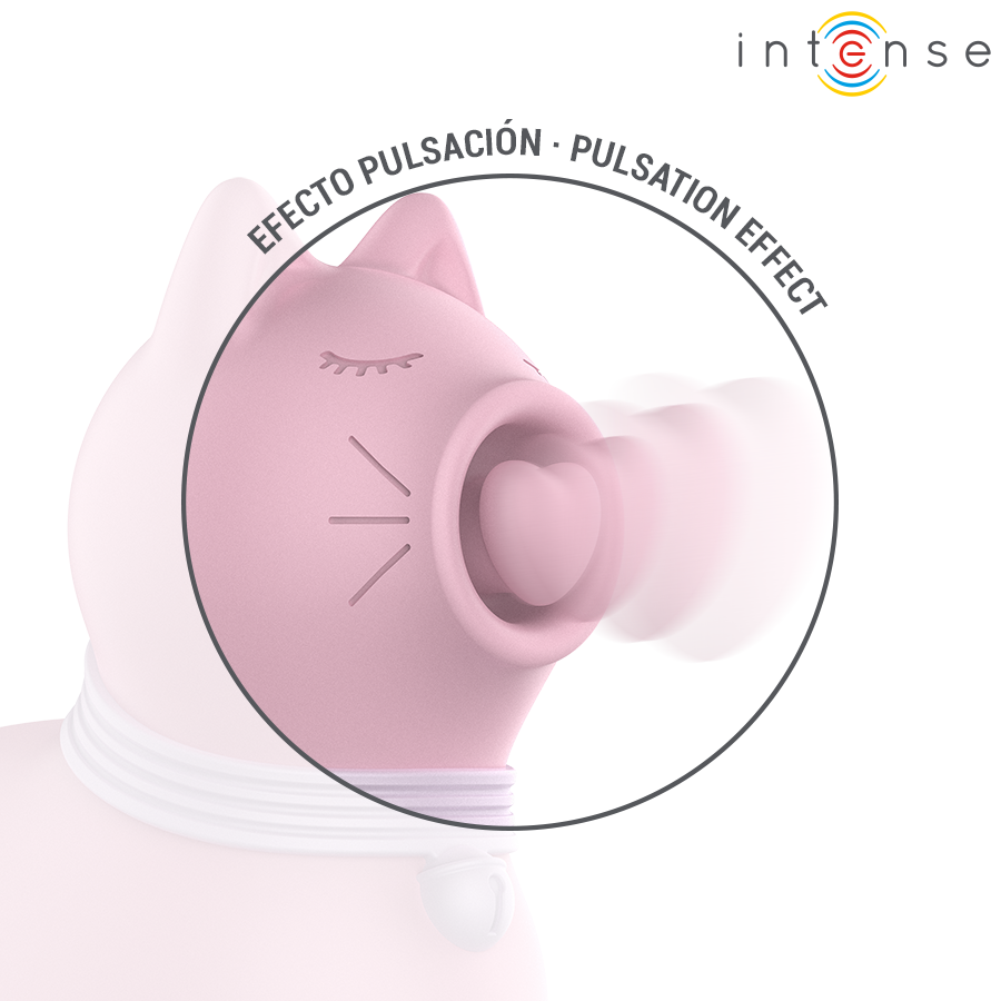 Close-up do INTENSE Estimulador Clitoriano Marie Pink, mostrando seu design e textura suave para estimulação tátil.