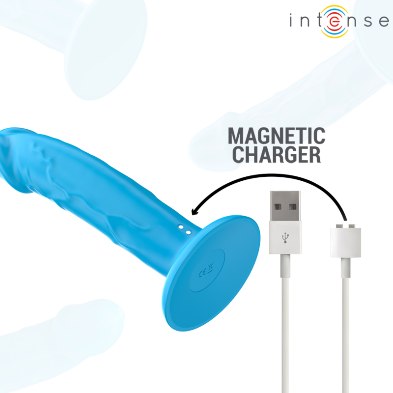 Vibrador Realístico Intense Phoebe Azul com 10 Vibrações e Controle Remoto