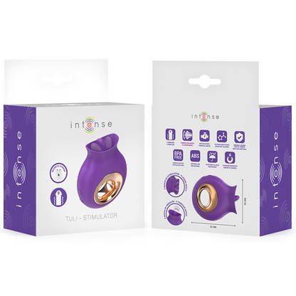 INTENSE Estimulador Clitoriano TULI Roxo com design ergonômico e silicone macio.