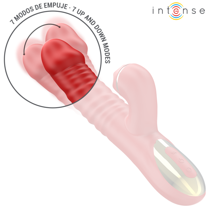 Vibrador Thalia Multifuncional INTENSE com vibração, impulso e estimulação clitoriana, cor vermelha
