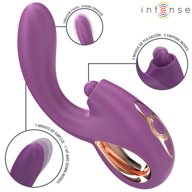 INTENSE Lali Vibrador Ponto G Multifuncional roxo com batida, impulso e vibração