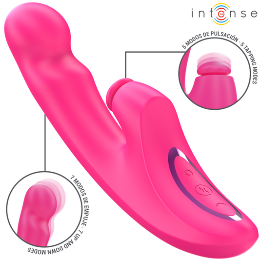 Vibrador INTENSE EMI 3 em 1 multifuncional rosa de 13,5 cm