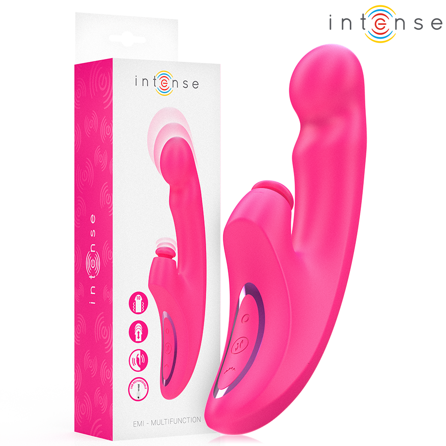 Vibrador INTENSE EMI 3 em 1 multifuncional rosa de 13,5 cm