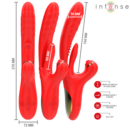 Vibrador Multifuncional INTENSE Rosalia 3 em 1 Vermelho
