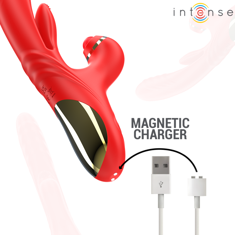 Vibrador Multifuncional INTENSE Rosalia 3 em 1 Vermelho