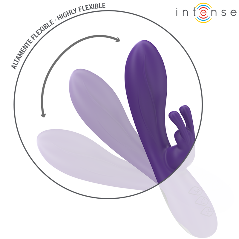 Close-up do Vibrador Rabbit INTENSE Randall Roxo, mostrando seu design ergonómico e estimulador clitoriano.