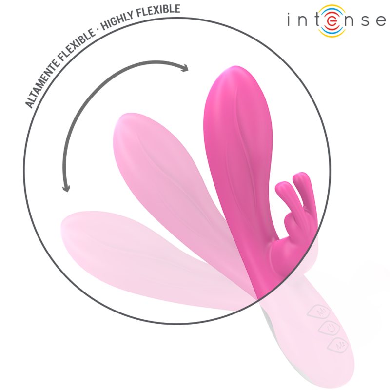 Close-up do INTENSE Vibrador Rabbit Randall rosa com 10 vibrações